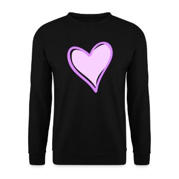 Purple Heart with Black Outline - Unisex Sweatshirt - black - Front - Alina (178cm) & Michal (187cm)