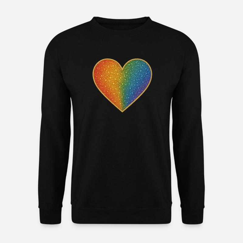 Sparkling rainbow heart design - Unisex Sweatshirt - black