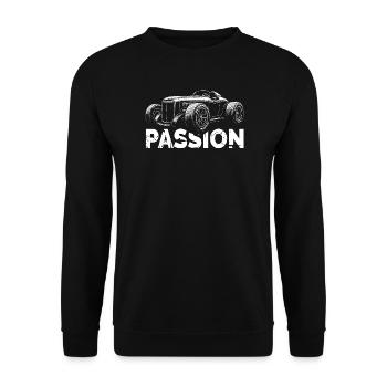 Oldtimer Hot Rod – Pure Passion - Unisex Pullover - Schwarz - Vorne - Alina (178cm) & Michal (187cm)