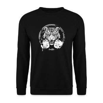 Tiger Boxer Boxing MMA - Unisex Sweatshirt - black - Front - Alina (178cm) & Michal (187cm)