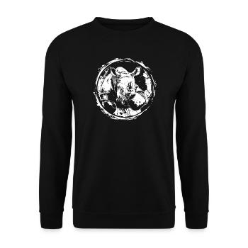 Nashorn Boxer Boxen MMA - Unisex Pullover - Schwarz - Vorne - Alina (178cm) & Michal (187cm)