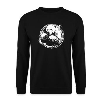 Polar Bear Polar Bear Boxer Boxing MMA - Unisex Sweatshirt - black - Front - Alina (178cm) & Michal (187cm)