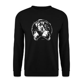 Hund Boxer Boxen MMA - Unisex Pullover - Schwarz - Vorne - Alina (178cm) & Michal (187cm)