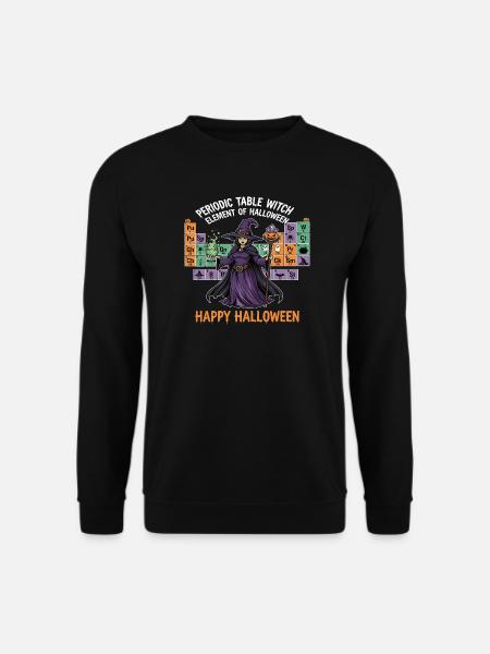 Halloween Witch and Periodic Table Design - Unisex Sweatshirt - black