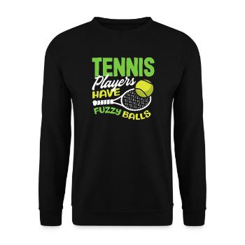 Tennis Players Have Fuzzy Balls - Unisex Sweatshirt - black - Front - Alina (178cm) & Michal (187cm)