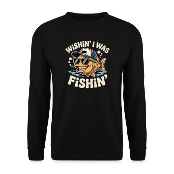 Poisson-grenouille drôle avec lunettes de soleil et casquette - Sweat-shirt Unisexe - noir - Devant - Alina (178cm) & Michal (187cm)