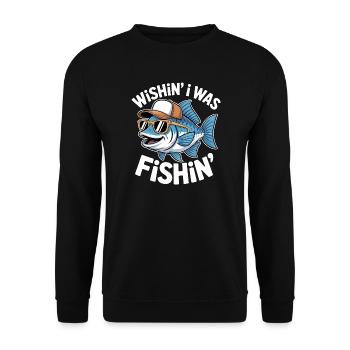 Poisson humoristique avec lunettes de soleil et casquette - Sweat-shirt Unisexe - noir - Devant - Alina (178cm) & Michal (187cm)