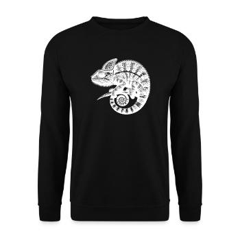 Tropisches Echsenwunder Exotische Echse - Unisex Pullover - Schwarz - Vorne - Alina (178cm) & Michal (187cm)