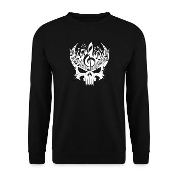 Wenn Musik bis aufs Knochenmark brennt Skull Song - Unisex Pullover - Schwarz - Vorne - Alina (178cm) & Michal (187cm)