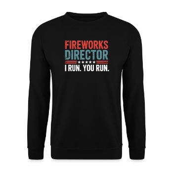 Blagues amusantes du directeur des feux d’artifice 4 juillet - Sweat-shirt Unisexe - noir - Devant - Alina (178cm) & Michal (187cm)