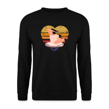 Liebe Zur Töpferei Herz Design - Unisex Pullover - Schwarz - Vorne - Alina (178cm) & Michal (187cm)