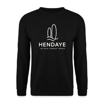 Motif Nature hendaye - Sweat-shirt Unisexe - noir - Devant - Alina (178cm) & Michal (187cm)