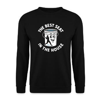 Der beste Platz im Haus Bucket Dad Baseball Dad - Unisex Pullover - Schwarz - Vorne - Alina (178cm) & Michal (187cm)