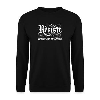 Retro Punk Resist Message - Unisex Sweatshirt - black - Front - Alina (178cm) & Michal (187cm)