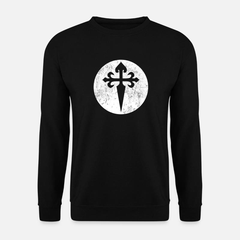 Croix de Saint-Jacques cercle blanc illustration - Sweat-shirt Unisexe - noir