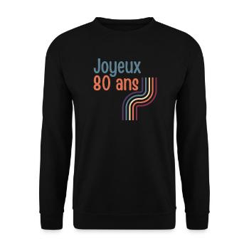80 Year Anniversary Design Rainbow - Unisex Sweatshirt - black - Front - Alina (178cm) & Michal (187cm)