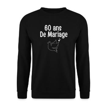 Cadeau Anniversaire 60 Ans Mariage - Sweat-shirt Unisexe - noir - Devant - Alina (178cm) & Michal (187cm)
