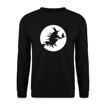 Hexe Halloween - Unisex Pullover - Schwarz - Vorne - Alina (178cm) & Michal (187cm)