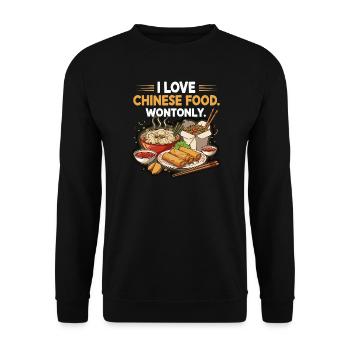 Chinese Food Lover's Delight Design - Unisex Sweatshirt - black - Front - Alina (178cm) & Michal (187cm)