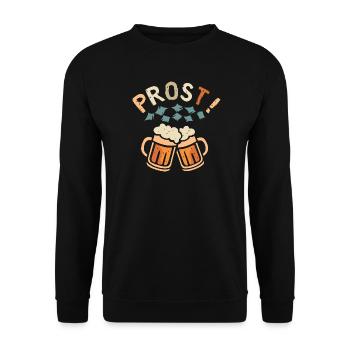 PROST! – Chopes à bière en mousse de style bavarois - Sweat-shirt Unisexe - noir - Devant - Alina (178cm) & Michal (187cm)