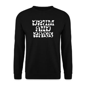 Drum and Bass Psychedelic Ink Swirl Design - Unisex Pullover - Schwarz - Vorne - Alina (178cm) & Michal (187cm)