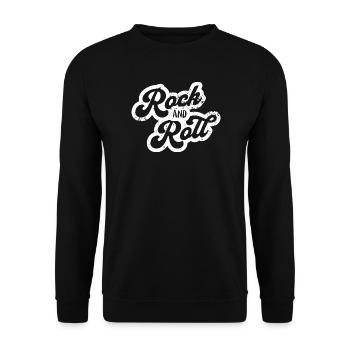 Rock and Roll Retro Typography Design - Unisex Sweatshirt - black - Front - Alina (178cm) & Michal (187cm)
