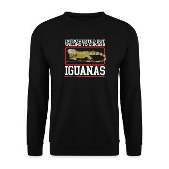 Iguana Reptiles Lizard Iguanas Gifts - Unisex Sweatshirt - black - Front - Alina (178cm) & Michal (187cm)