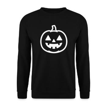 Directional Halloween Pumpkin Design - Unisex Sweatshirt - black - Front - Alina (178cm) & Michal (187cm)
