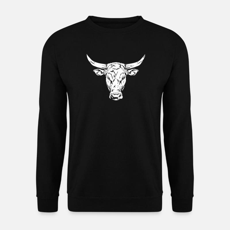 Stierkopf Silhouette Design - Unisex Pullover - Schwarz