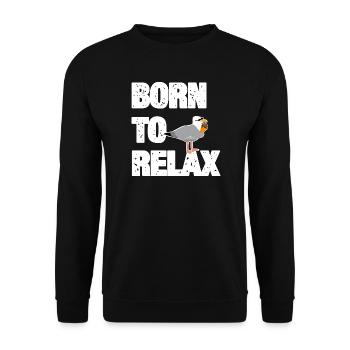 Born to Relax Seagull - Unisex Sweatshirt - black - Front - Alina (178cm) & Michal (187cm)