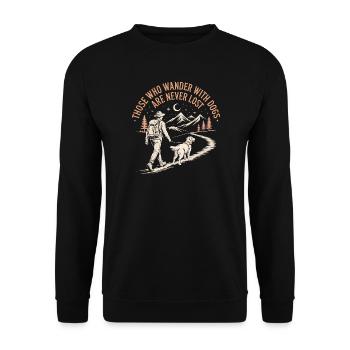Diejenigen, die mit Hunden wandern - Unisex Pullover - Schwarz - Vorne - Alina (178cm) & Michal (187cm)