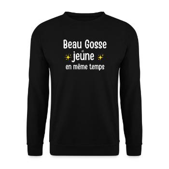 schön und jung zugleich - Unisex Pullover - Schwarz - Vorne - Alina (178cm) & Michal (187cm)