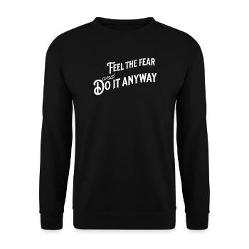 Citation Motivante en Style Retro Blanc - Sweat-shirt Unisexe - noir - Devant - Alina (178cm) & Michal (187cm)