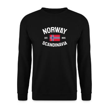 Norway - Norge - Norwegen - Scandinavia - 1905 - Unisex Pullover - Schwarz - Vorne - Alina (178cm) & Michal (187cm)