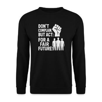 Acting for a fair future - Unisex Sweatshirt - black - Front - Alina (178cm) & Michal (187cm)