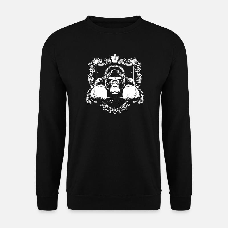 Starker Gorilla mit Kampfhandschuhen - Unisex Pullover - Schwarz