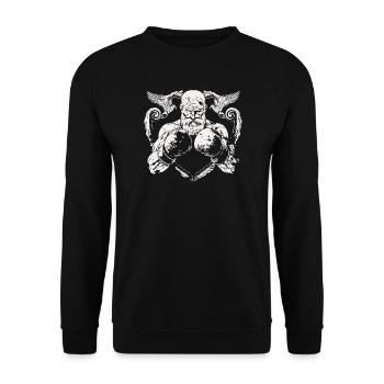 boxeur de combat - Sweat-shirt Unisexe - noir - Devant - Alina (178cm) & Michal (187cm)