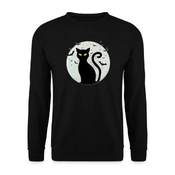 Black_cat-full_moon - Unisex Sweatshirt - black - Front - Alina (178cm) & Michal (187cm)