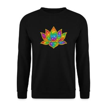 Symbole de lotus à paillettes vibrantes - Sweat-shirt Unisexe - noir - Devant - Alina (178cm) & Michal (187cm)
