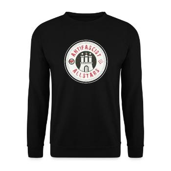 Antifascist Allstars – Hamburg shows its stance - Unisex Sweatshirt - black - Front - Alina (178cm) & Michal (187cm)