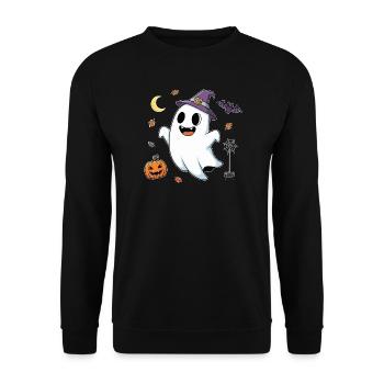 Fantôme de sorcière fantaisiste en costume d'automne - Sweat-shirt Unisexe - noir - Devant - Alina (178cm) & Michal (187cm)