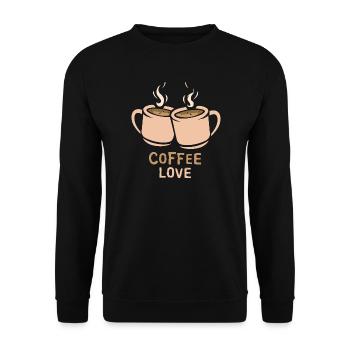 Coffee Love coffee cups - Unisex Sweatshirt - black - Front - Alina (178cm) & Michal (187cm)