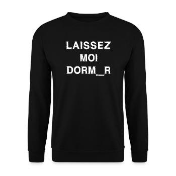 LET ME SLEEP! (sleep, night, nap) white - Unisex Sweatshirt - black - Front - Alina (178cm) & Michal (187cm)