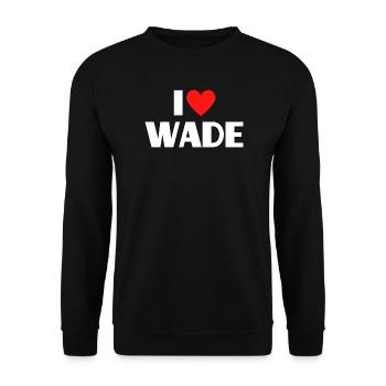 I love Wade Red Heart Romantic Name Fan - Unisex Sweatshirt - black - Front - Alina (178cm) & Michal (187cm)