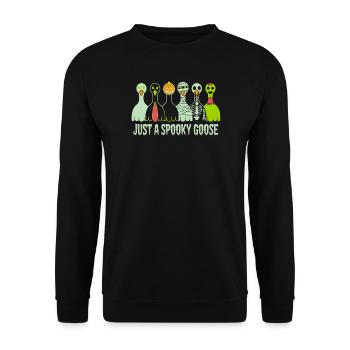 Just A Spooky Goose Halloween Vibes - Unisex Sweatshirt - black - Front - Alina (178cm) & Michal (187cm)