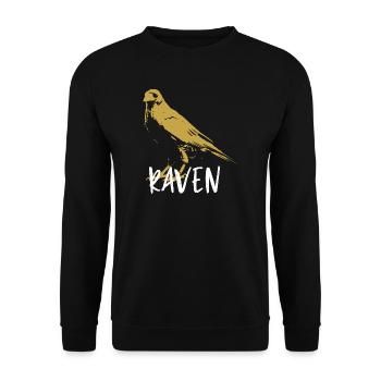 Renaissance totem crow illustration - Unisex Sweatshirt - black - Front - Alina (178cm) & Michal (187cm)