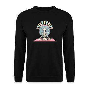 Illustration de mandala de yoga squelette - Sweat-shirt Unisexe - noir - Devant - Alina (178cm) & Michal (187cm)