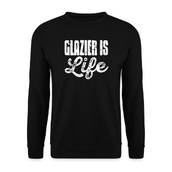 Glazier Life Glassworker Pride Humor Statement - Unisex Sweatshirt - black - Front - Alina (178cm) & Michal (187cm)