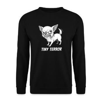 Chihuahua Tiny Terror – angry dog saying - Unisex Sweatshirt - black - Front - Alina (178cm) & Michal (187cm)