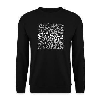 Stoner Rock Typografie-Design - Unisex Pullover - Schwarz - Vorne - Alina (178cm) & Michal (187cm)
